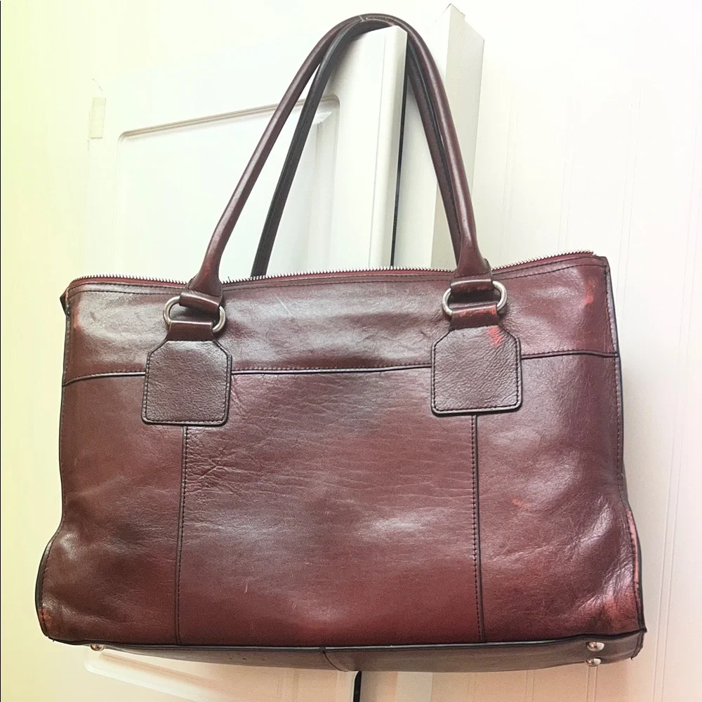 Marc New York Rich Brown Leather Briefcase